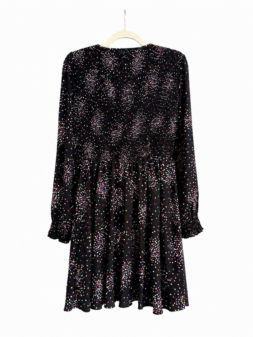 Kate Spade New York Confetti Cheer Smocked Long Sleeve Dress Size 8 - Picture 6 of 16